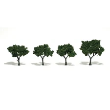 Woodland Scenics TR1504 Medium Green Deciduous Trees 2-3" (4) Ready-Made