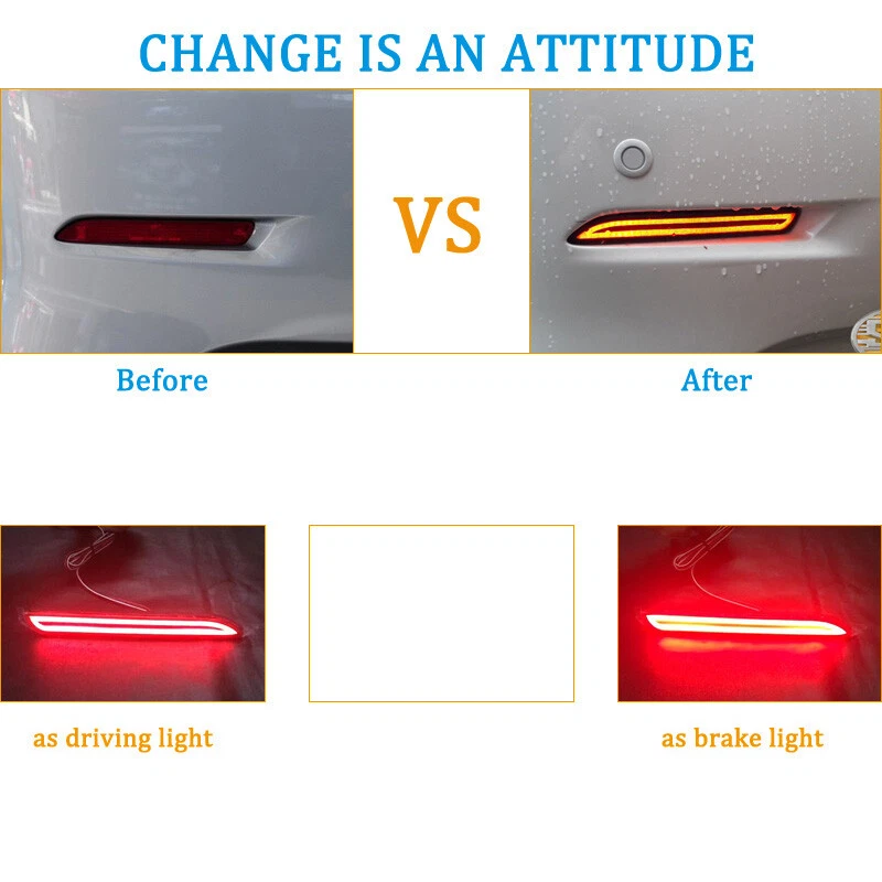 LED Rear Bumper Reflector Fog Brake Turn Indicator Lights Fit For Lexus RC 15-18 Foto 2 de 4