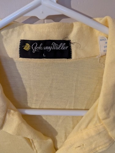 Vintage 70's Johnny Miller Polo Mens Size Large Short Sleeve Shirt Yellow - Picture 4 of 7