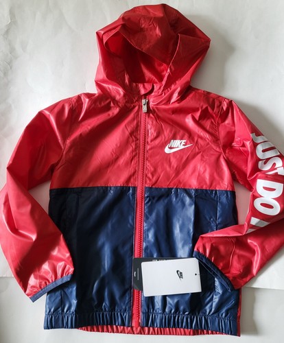 NIKE Toddler Boys Windrunner Hooded Jacket Full zip Size 2T 3T 4T Black Navy Red