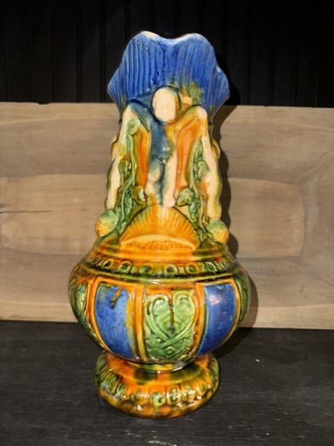 Antique Majolica Pitcher Mermaids and Neptune - Picture 2 of 6