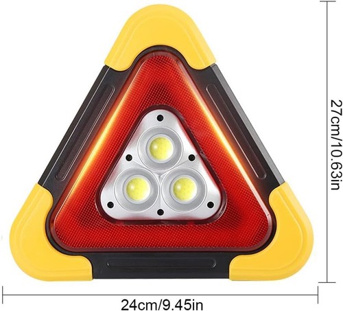 2Pcs Emergency Warning Triangle LED Lights Solar Charging 5 Mode Road Side LE... - Picture 5 of 9
