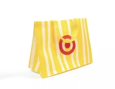 Large Target Summer Cabana Yellow Striped Reusable Bag - NWT