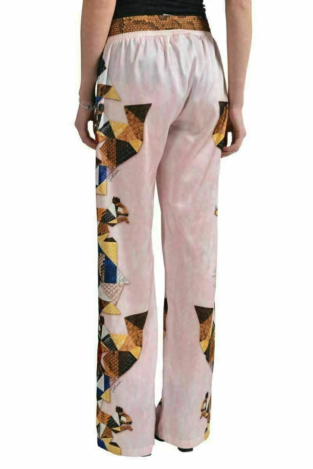 Pantalones informales para mujer Just Cavalli multicolor pierna ancha US 4 IT 40 Foto 3 de 4