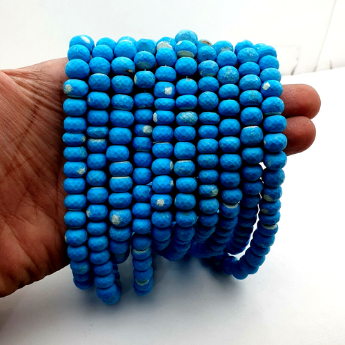 Collana Con Perline Rondelle Sfaccettate In Tanzanite Blu Naturale - Foto 1