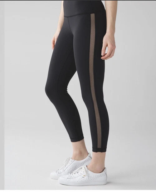 Lululemon Black Sheer Side Yoga Pants - Size 6