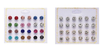 Ohrringe Ohrstecker Paar Zirkonia Kristall Lobe Stecker Damen Herren Ohrschmuck 