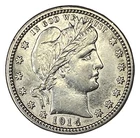 1914 25C Barber Quarter AU-UNC #