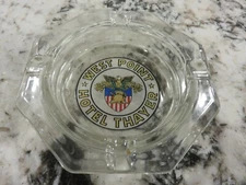 Vintage WEST POINT Hotel Thayer Octagonal Clear Glass Ashtray EUC
