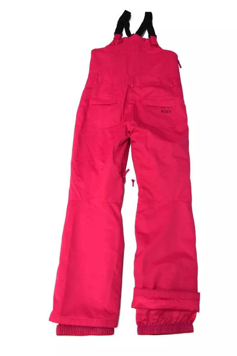 New Roxy Non Stop Snow Big Girl Bib Overall 16 XXL Hot Pink Snow Ski Pants