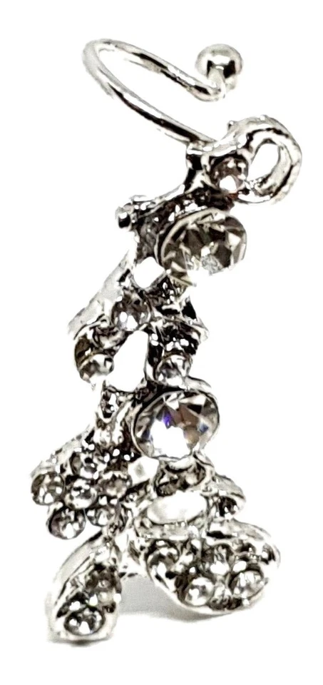 Ear Cuff Kristall CZ Edelstein Clip On & Ohrstecker Twee Feenkern Schmuck - Bild 3 von 4
