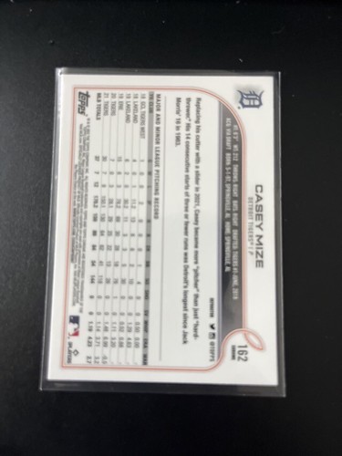 2022 Topps Chrome Refractors #162 Casey Mize Tigers - Picture 2 of 2
