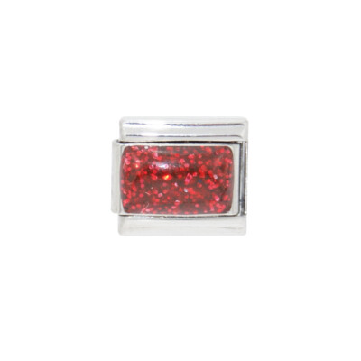 Rot glitzerndes Glied Italian Charm - passt 9mm klassischen italienischen Bettelarmbändern 