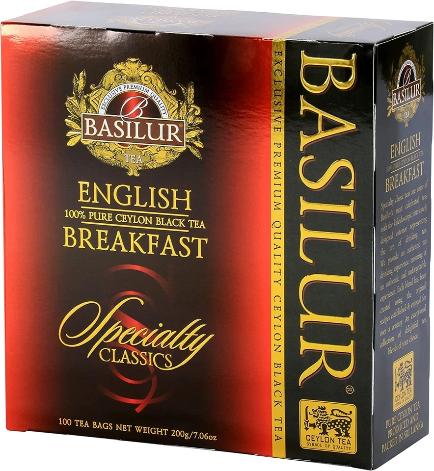 Albahaca, Desayuno Inglés puro té negro de Ceilán, 100 bolsitas de té x 12 paquetes Foto 2 de 4