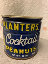 12 oz Planters Cocktail Peanuts Vintage Tin ( noLid)