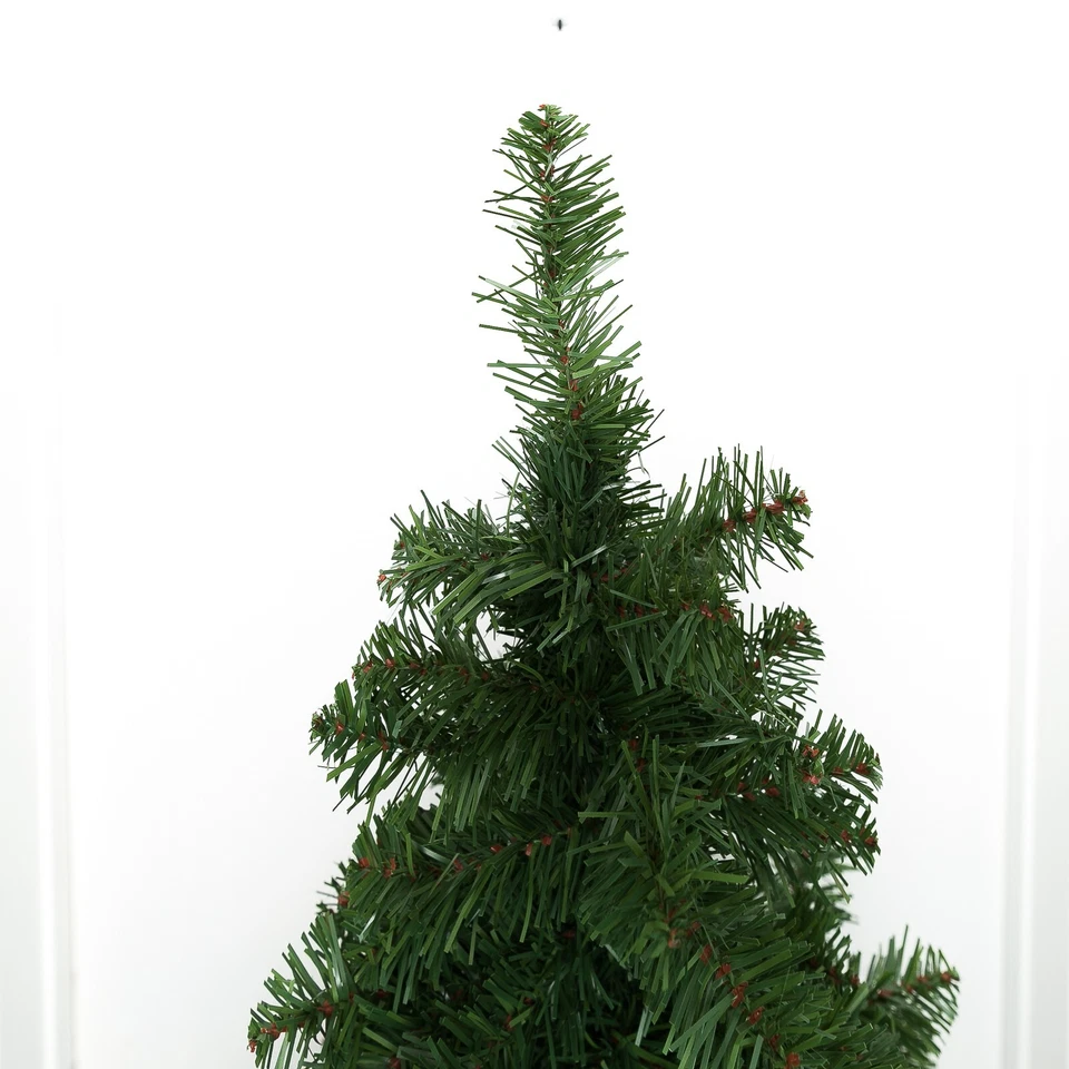 6ft Pencil Pine ARTIFICIAL CHRISTMAS TREE Fake Spruce Slim Xmas Decoration Green - Image 2 of 4