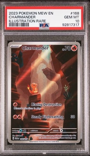 PSA 10 GEM MINT 2023 CHARMANDER 168/165 POKÉMON MEW EN-151 ILLUSTRATION RARE🔥🔥
