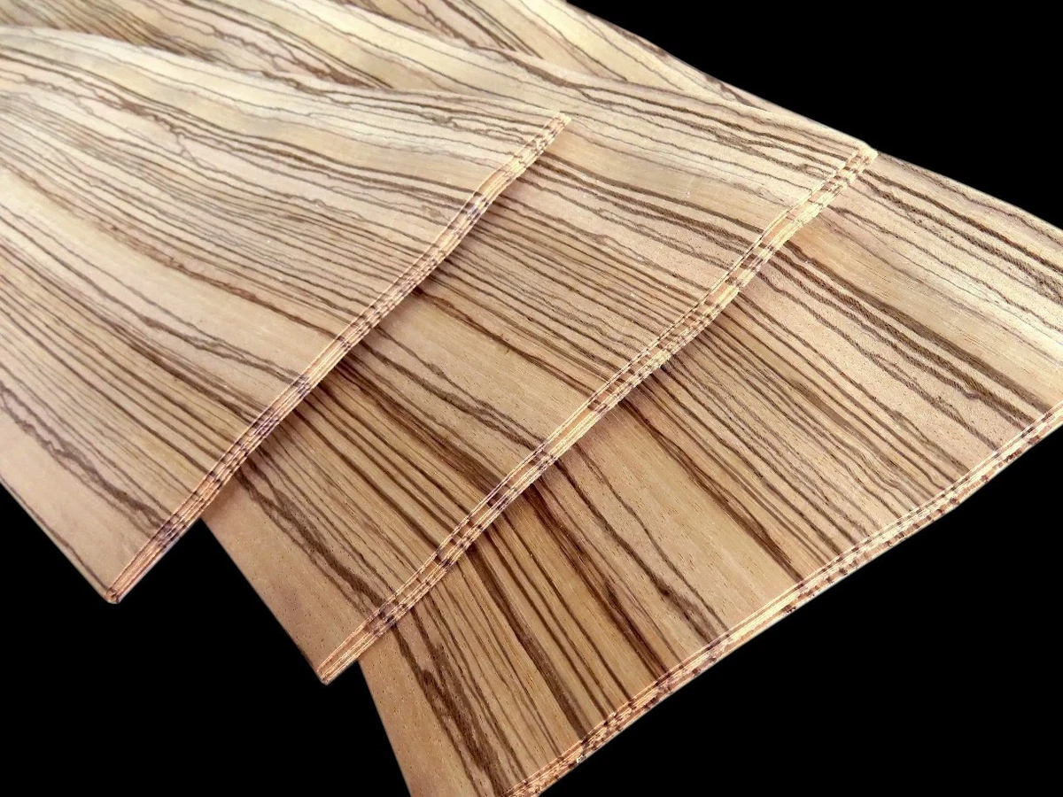 6 hojas ZEBRANO chapa chapa de madera auténtica hoja construcción de muebles estante madera noble barco puerta