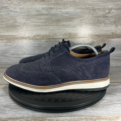 Clarks Mens Chantry Wing Navy Blue Suede Leather Wingtip 