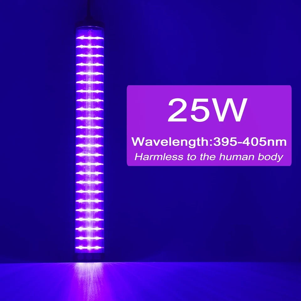 UV Black Light Bar, 25W Upgraded LED Blacklight Tube，395-405Nm, Light up 15X15Ft - Image 2 of 4