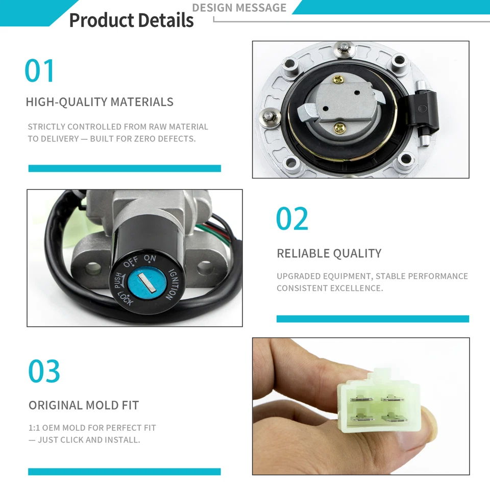 Ignition Switch Lock Fit For GSX750 GSF400 GSF250 GSX400 GSX600 Fuel Gas Cap Set Foto 4 de 4