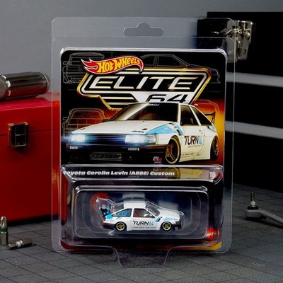 Hot Wheels Elite 64 Toyota Corolla Levin (AE86) Custom -White- W/Protector