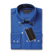 MENS OXFORD SHIRT SMART CASUAL FORMAL DOUBLE CONSTRAST COLLAR LONGSLEEVEE