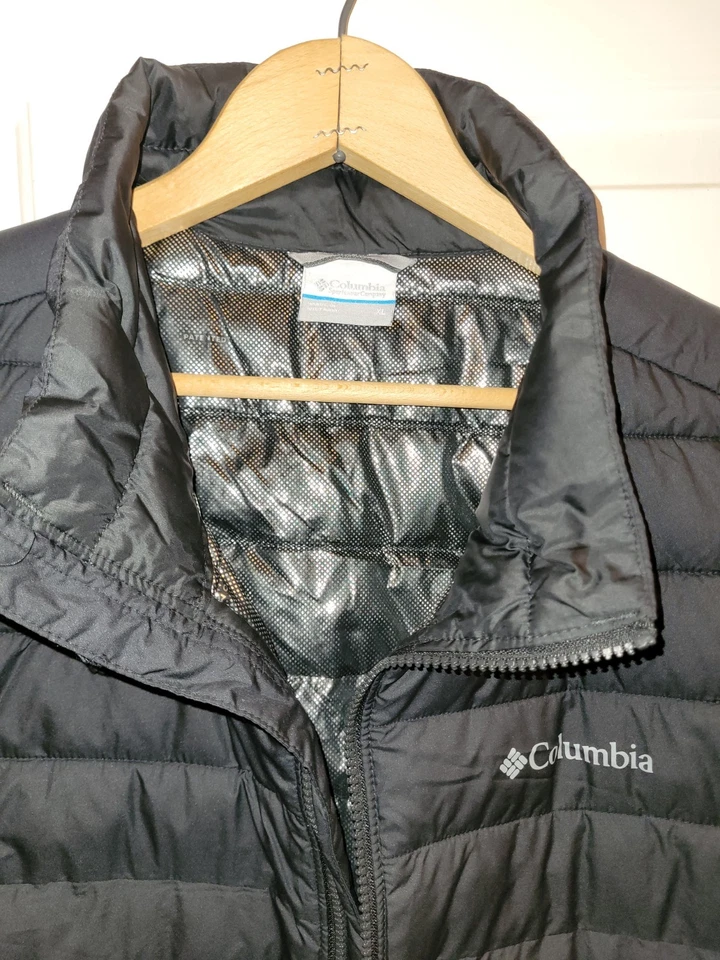 Columbia Omni-Heat Puffer Chaleco Para Hombre XL Negro Cremallera Completa Térmico Foto 2 de 4