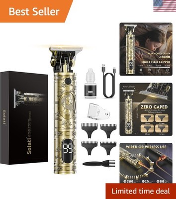 Cordless Hair Clippers with LCD Display & Titanium Blades - For All Hair Types