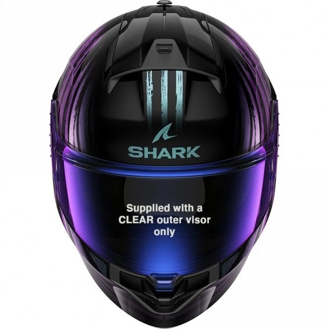 Shark (Full Face) Helmet - Ridill 2 Assya (Black/Purple/Green) - Image 3 of 4