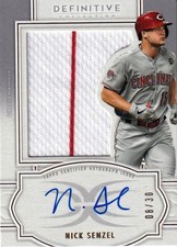 2020 Topps Definitive Collection Nick Senzel Autograph Relic /30
