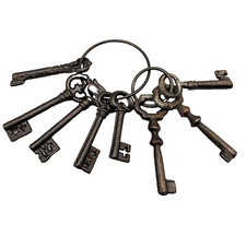 Cast Iron Skeleton Key Set Rustic Vintage Sty...