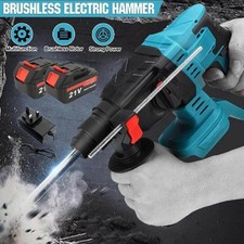 Cordless Hammer Drill SDS Rotary Electric Impact Hammer Heavy Duty + 2 Batteries