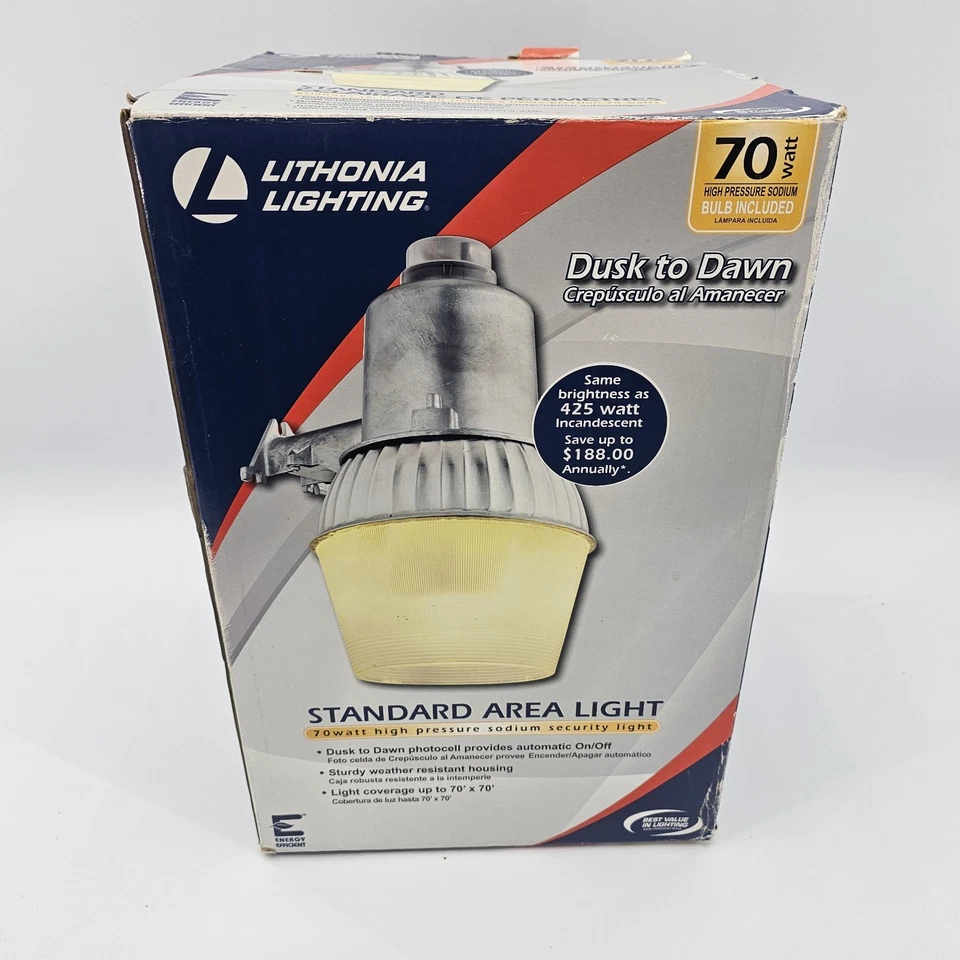 Lithonia OAL 70S High Pressure Sodium 70W Dusk to Dawn Area Security Light 120V - Image 2 of 4