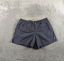 VTG Polo Sport Ralph Lauren Swim Trunks Mens Large Navy Plaid Mesh Lined Shorts