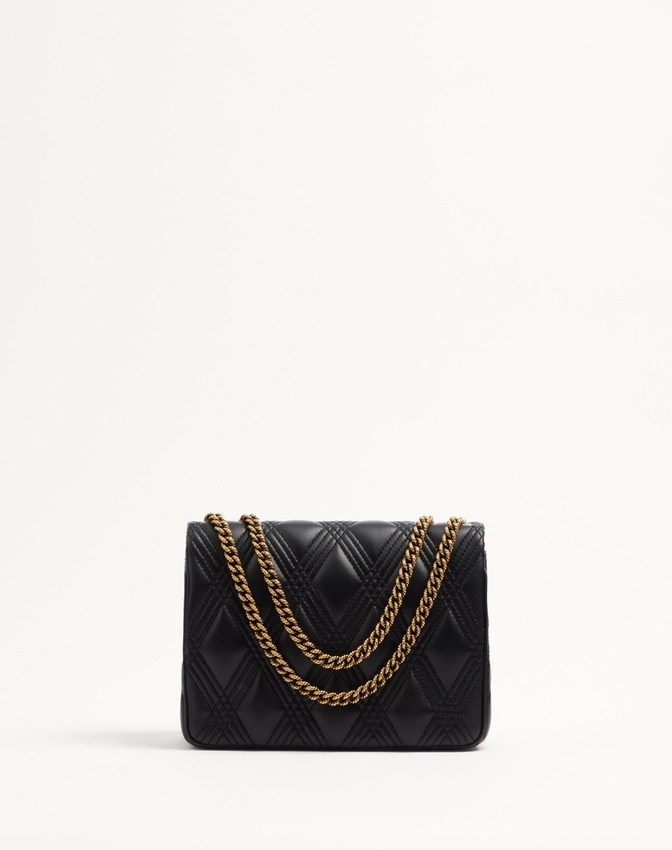 VALENTINO GARAVANI Quiltie 67 Medium $3590 Black Shoulder