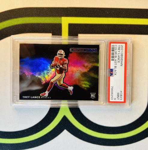 2021 Panini Obsidian Trey Lance Color Blast Black #CB23 RC Rookie PSA 9 MINT SSP