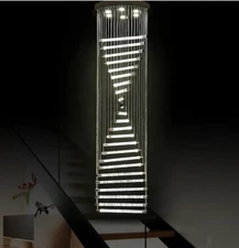 Yc. Modern spiral LED crystal Ceiling Light Living Room Lobby stair Pendant Lamp