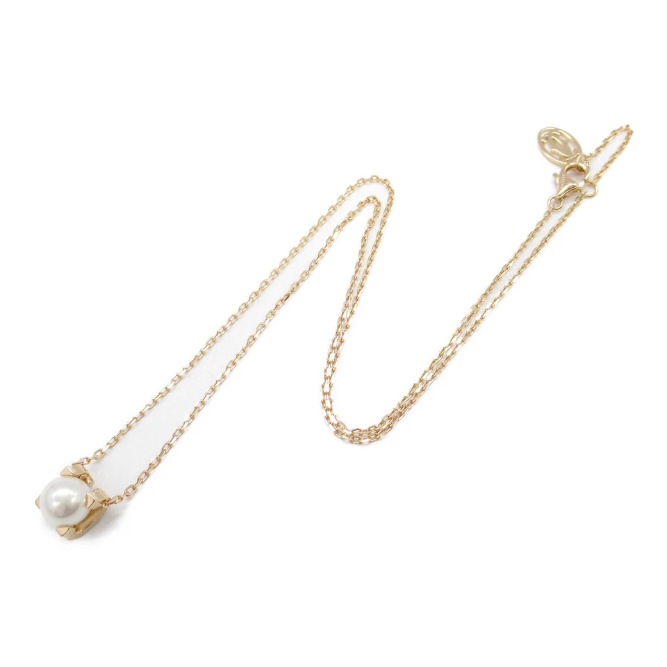 Colar de pérolas CARTIER C de Cartier ouro rosa 18 kg pingente feminino usado - Imagem 3 de 4