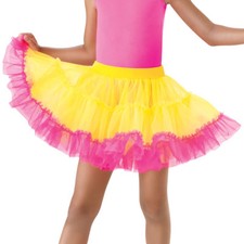 NEW Weissman Yellow Pink Petticoat Dance Skate Tutu 3479-Y Child