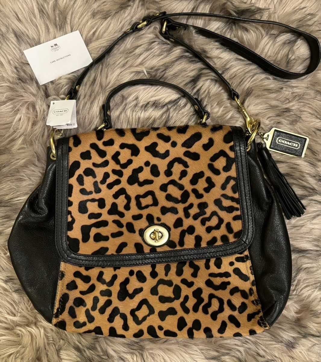 NEW Coach Leopard Print Calf Hair Leather Satchel - NWT | eBay