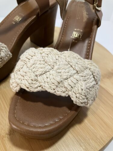 SEYCHELLES Womens Leather Jute Rope Ankle Strap Wooden Block Heel Sandals SZ 7 - Imagen 4 de 12