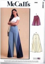 McCalls 8408 Pants Shorts Patchwork Jeans Pattern Misses Size H5 6-14 U5 16-24