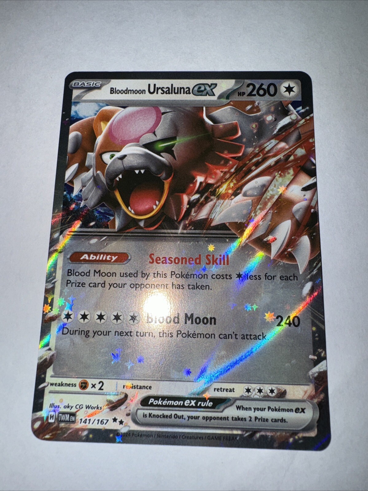 Pokémon TCG Bloodmoon Ursaluna ex S&V Twilight Masquerade 141/167 - NM