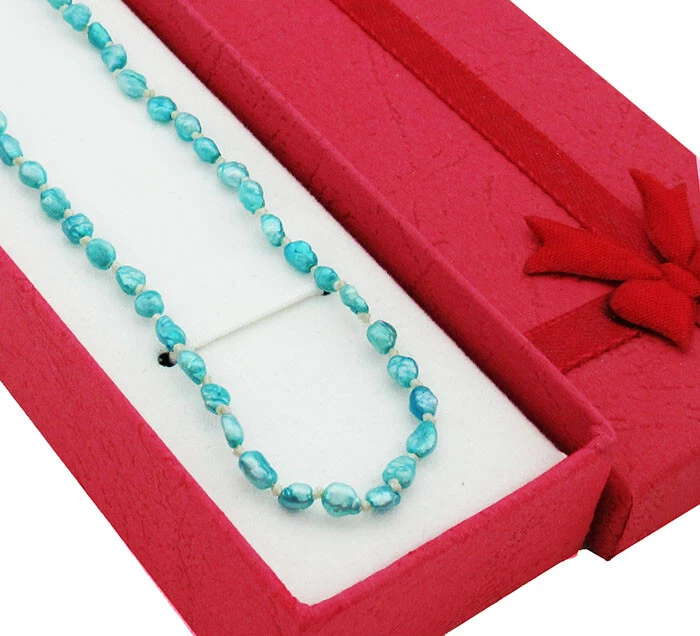GENUINE TURQUOISE PEARLS NECKLACE 14K YELLOW GOLD ** NWT **Free Shipping**  - Image 2 of 3