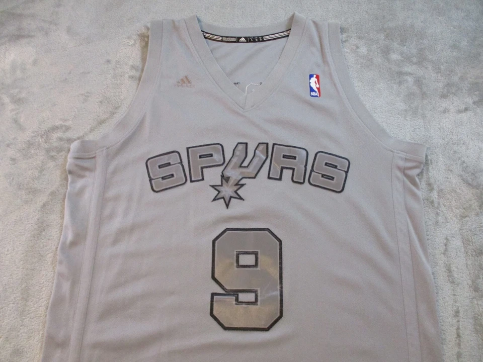 Винтажная мужская светоотражающая рубашка SPURS Jersey большая серая San Antonio Adidas 9 Parker - Изображение 4 из 4