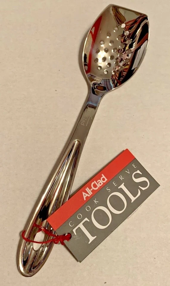 All-Clad 9.5" Slotted Serving Spoon Cook Serve Tool 18/10 SS Brand New w/ Tags  - Image 4 of 4