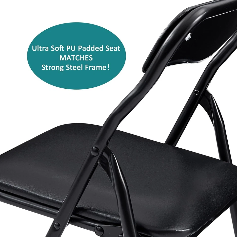 Portable 5 Pcs Kid Folding Card Table and Chairs Set with Soft PU Padded Cushion - Image 4 of 4