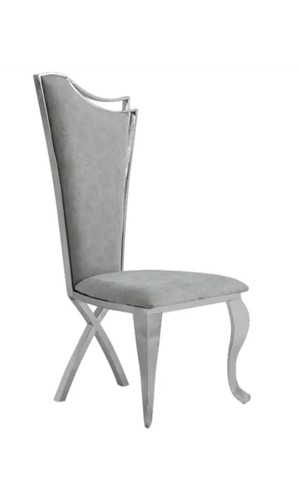 Luxury Modern Look Dining Chair With Stainless Steel Chrome Legs, 2 In A Set - Picture 8 of 9