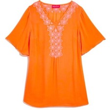 Lilly Pulitzer for Target Lightweight Preppy Breathable Orange Tunic Small